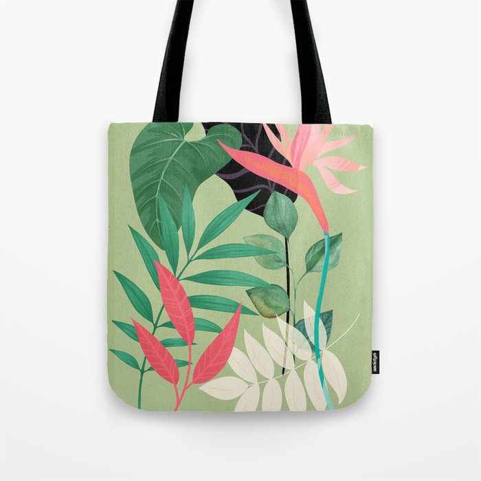 Minimal Abstract Art Tropical Garden 5 Tote Bag Gallery Image 1