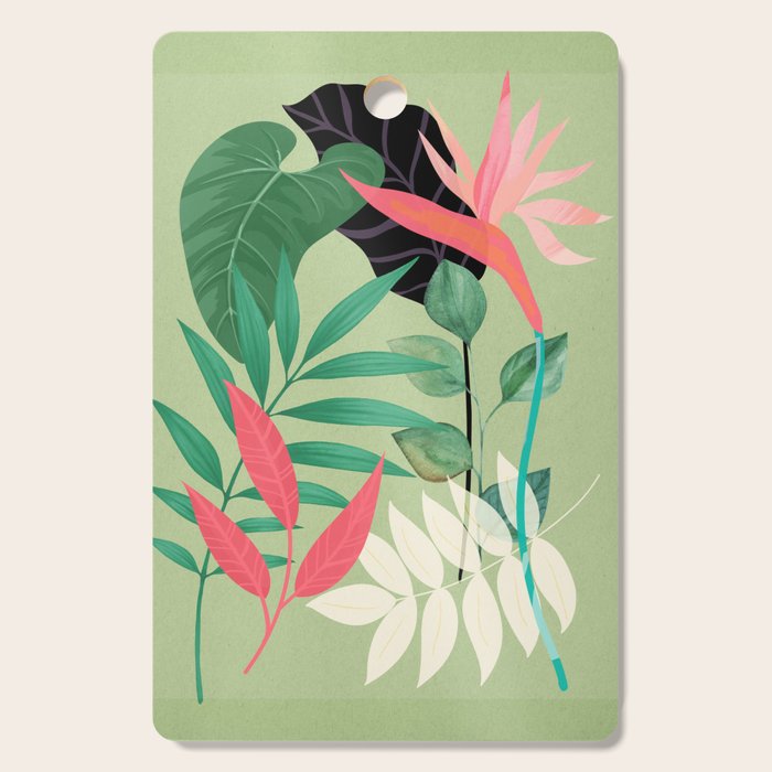 Minimal Abstract Art Tropical Garden 5 Cutting Board Gallery Image 1
