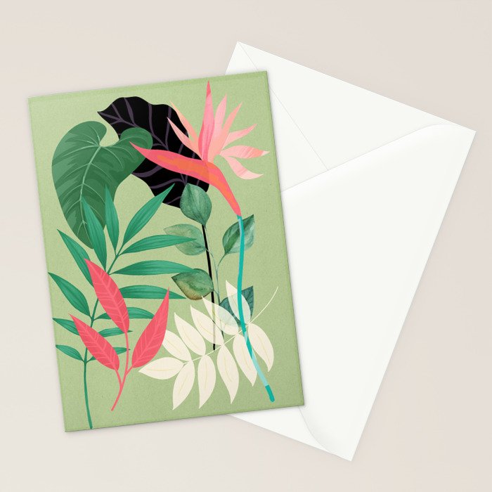 Minimal Abstract Art Tropical Garden 5 Stationery Card Gallery Image 2