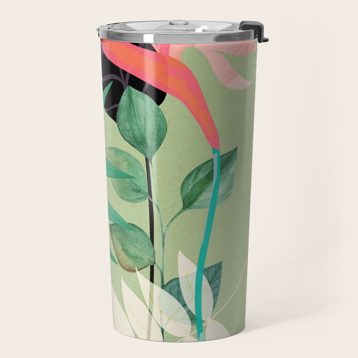 Minimal Abstract Art Tropical Garden 5 Travel Mug Gallery Image 2