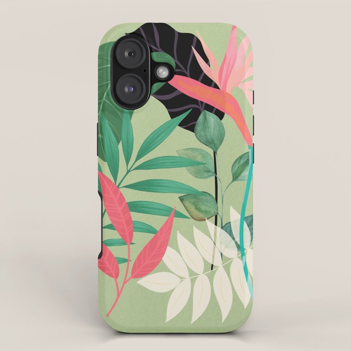 Minimal Abstract Art Tropical Garden 5 iPhone Case Gallery Image 1
