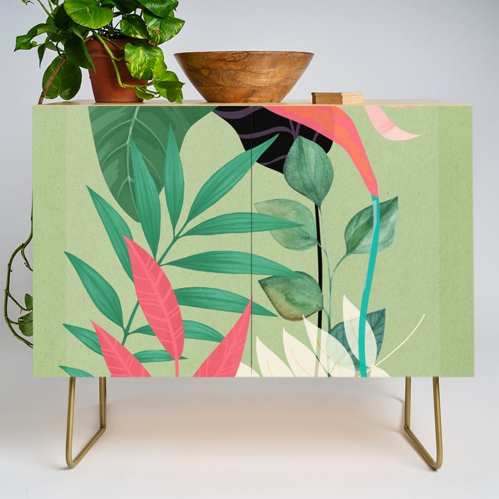 Minimal Abstract Art Tropical Garden 5 Credenza Gallery Image 1