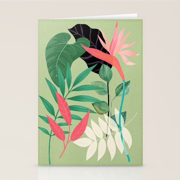 Minimal Abstract Art Tropical Garden 5 Stationery Card Gallery Image 1
