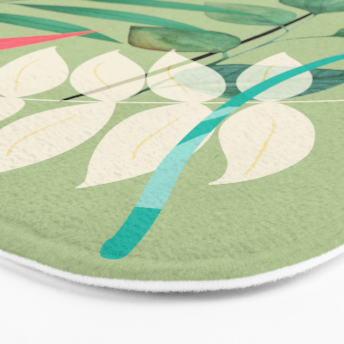 Minimal Abstract Art Tropical Garden 5 Bath Mat Gallery Image 3