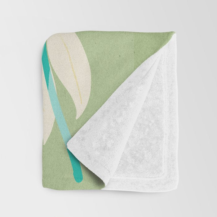 Minimal Abstract Art Tropical Garden 5 Throw Blanket Gallery Image 3