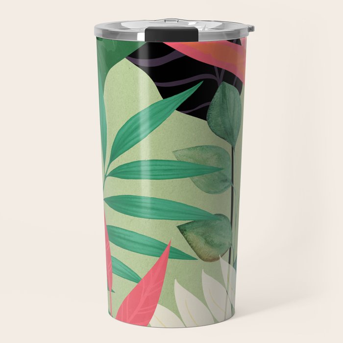 Minimal Abstract Art Tropical Garden 5 Travel Mug Gallery Image 1