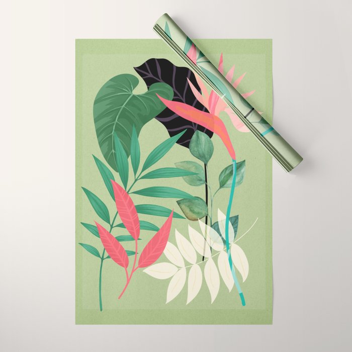 Minimal Abstract Art Tropical Garden 5 Wrapping Paper Gallery Image 1