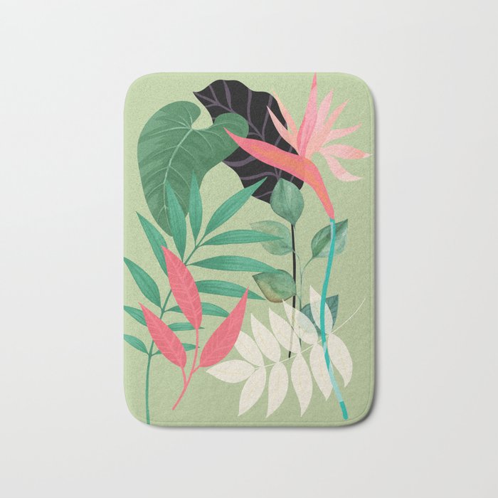 Minimal Abstract Art Tropical Garden 5 Bath Mat Gallery Image 1