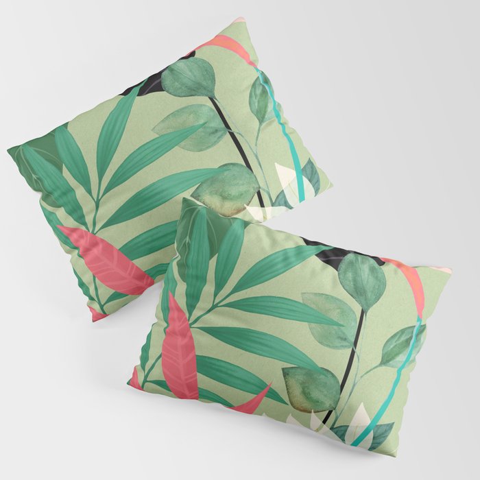 Minimal Abstract Art Tropical Garden 5 Pillow Sham Gallery Image 1
