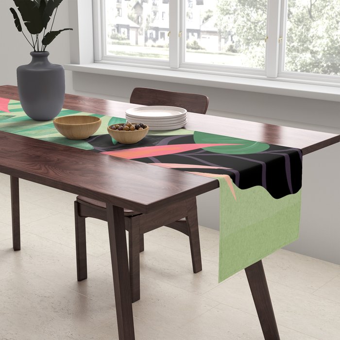 Minimal Abstract Art Tropical Garden 5 Table Runner Gallery Image 2