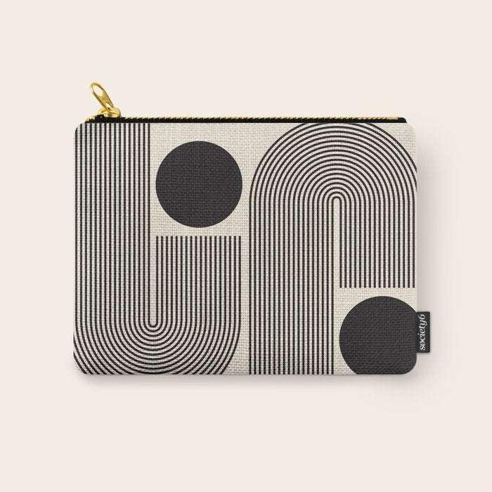 Abstraction_BLACK_LINE_DOT_POP_ART_Minimalism_004D Carry All Pouch Gallery Image 1