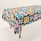 Trendy checkered flower art pattern Tablecloth Gallery Image 1