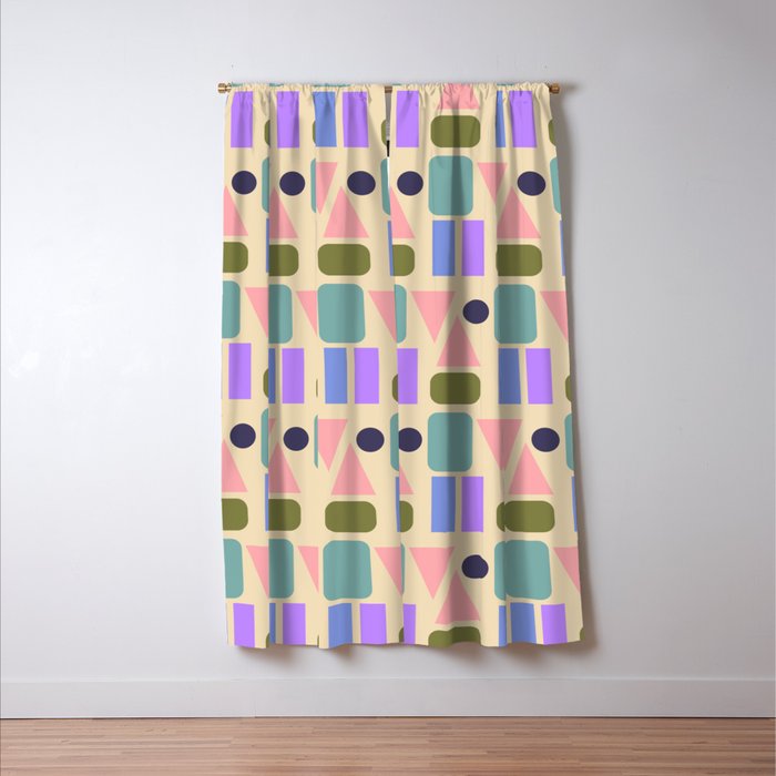 Mid-century Geometric Color Fun Window Curtain Gallery Image 3
