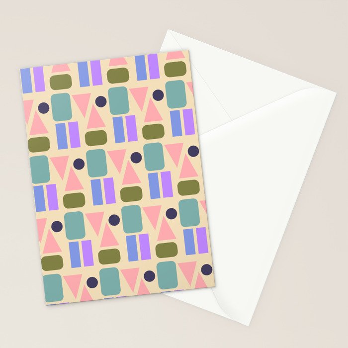 Mid-century Geometric Color Fun Stationery Card Gallery Image 2