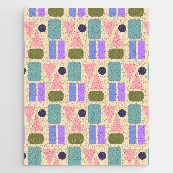 Mid-century Geometric Color Fun Jigsaw Puzzle