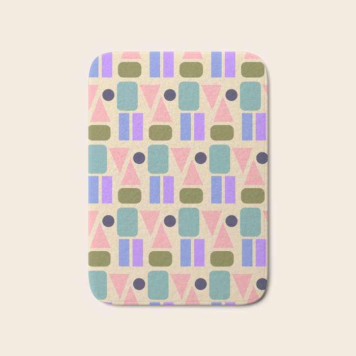 Mid-century Geometric Color Fun Bath Mat Gallery Image 1