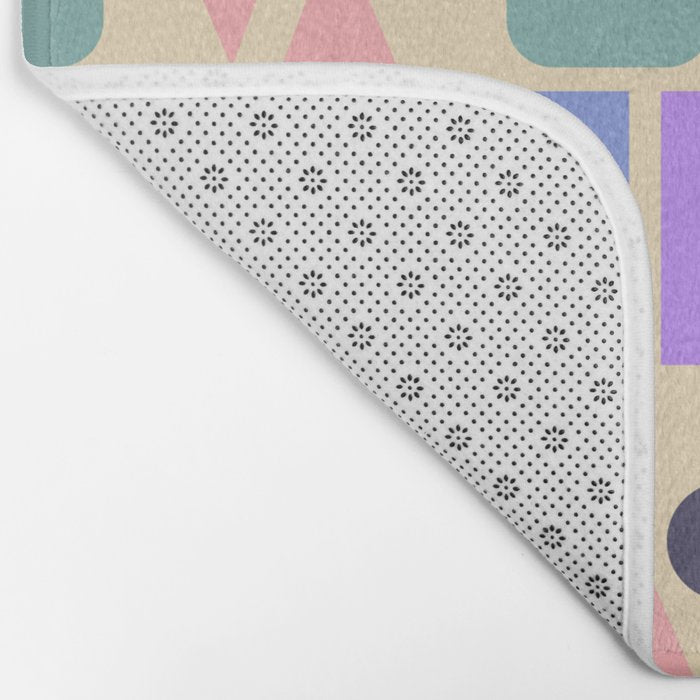 Mid-century Geometric Color Fun Bath Mat Gallery Image 2