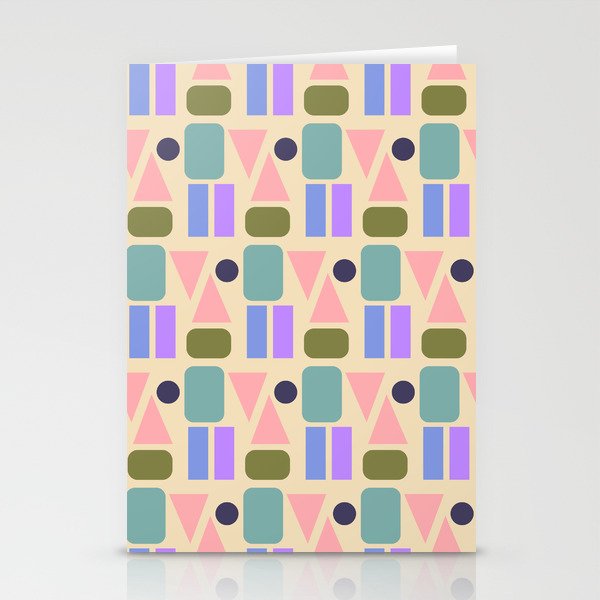 Mid-century Geometric Color Fun Stationery Card Gallery Image 2