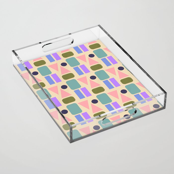 Mid-century Geometric Color Fun Acrylic Tray Gallery Image 1