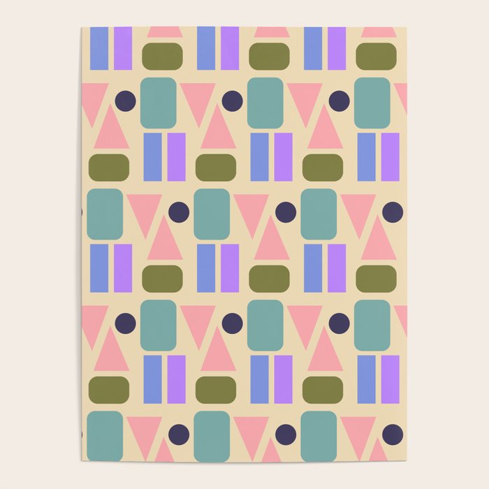 Mid-century Geometric Color Fun Poster Gallery Image 1