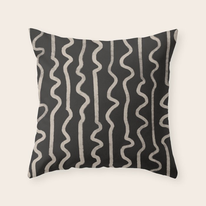 Noir: Mid Century Pattern Throw Pillow Gallery Image 6