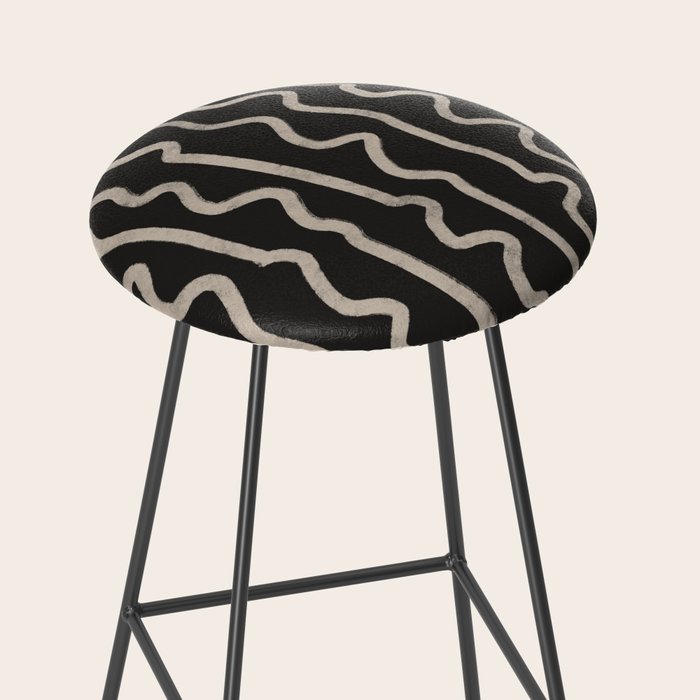 Noir: Mid Century Pattern Stool Gallery Image 2