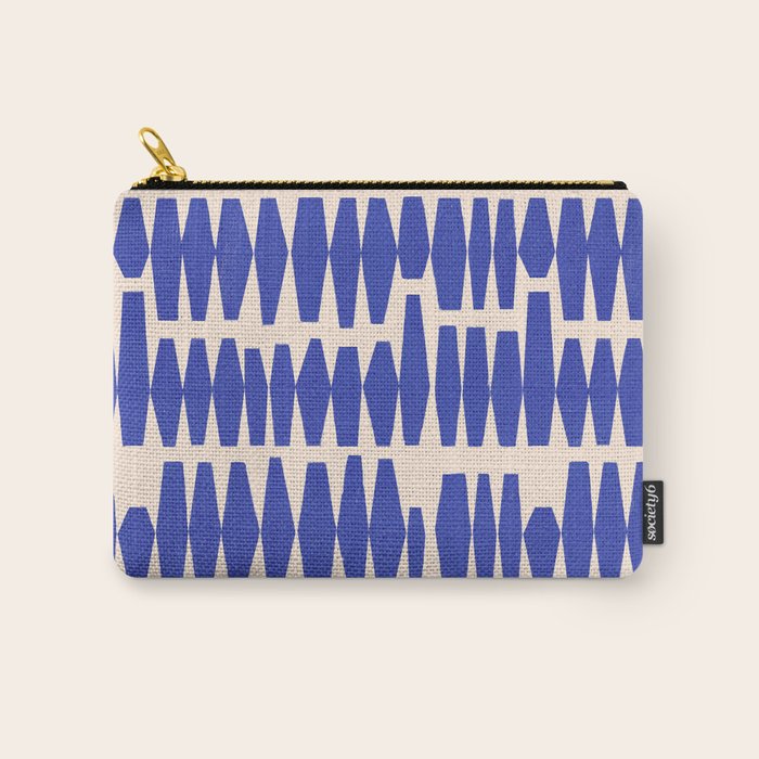 Handrawn Geometric Blue Pattern Carry All Pouch Gallery Image 1