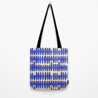 Handrawn Geometric Blue Pattern Tote Bag Gallery Image 2