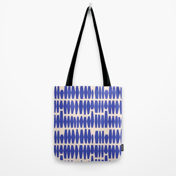 Handrawn Geometric Blue Pattern Tote Bag Gallery Image 2