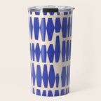 Handrawn Geometric Blue Pattern Travel Mug Gallery Image 1