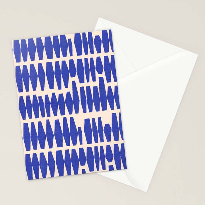 Handrawn Geometric Blue Pattern Stationery Card Gallery Image 2