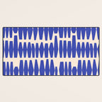 Handrawn Geometric Blue Pattern Desk Mat Gallery Image 3