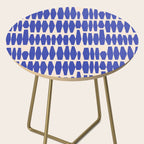 Handrawn Geometric Blue Pattern Side Table Gallery Image 2