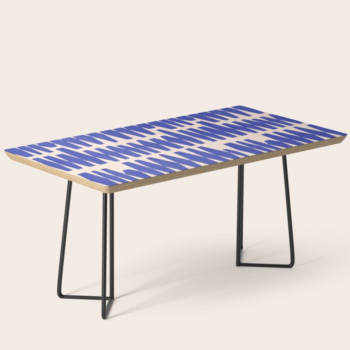 Handrawn Geometric Blue Pattern Coffee Table Gallery Image 1