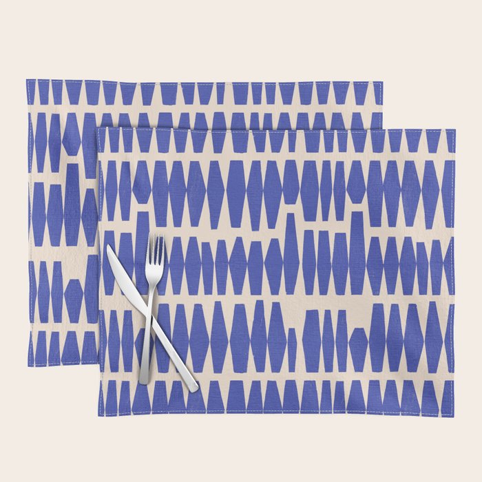 Handrawn Geometric Blue Pattern Placemat Gallery Image 1