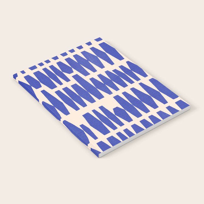 Handrawn Geometric Blue Pattern Notebook