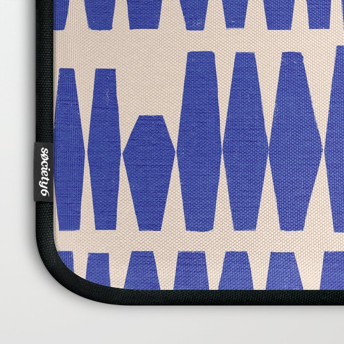Handrawn Geometric Blue Pattern Laptop Sleeve Gallery Image 3