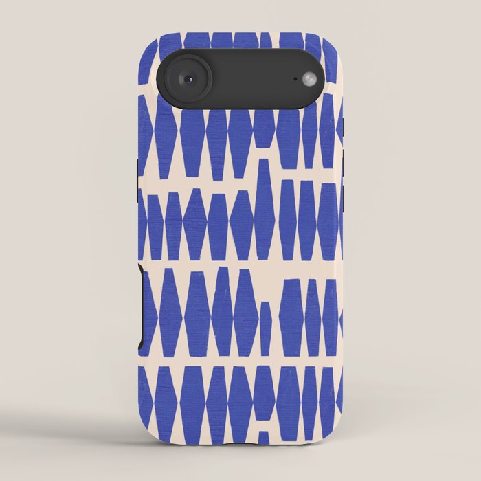Handrawn Geometric Blue Pattern iPhone Case Gallery Image 2