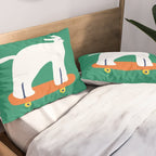 Poodle dog on skateboard Pillow Sham Gallery Image 2