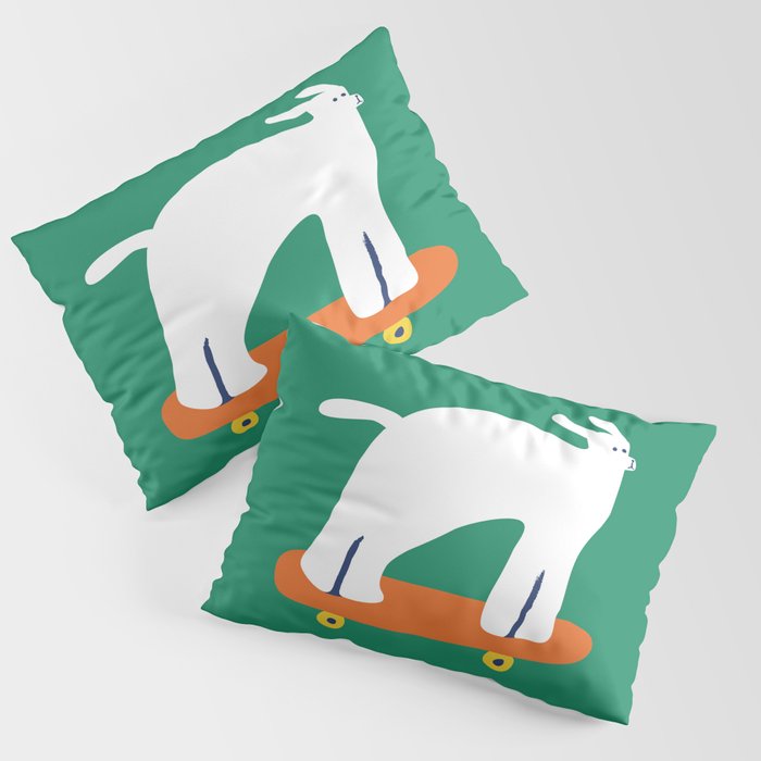 Poodle dog on skateboard Pillow Sham Gallery Image 1