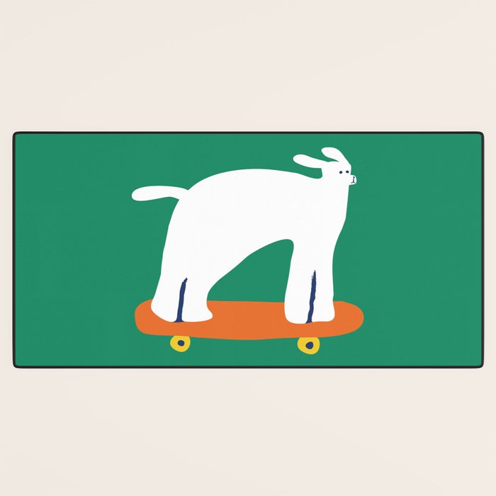 Poodle dog on skateboard Desk Mat Gallery Image 3
