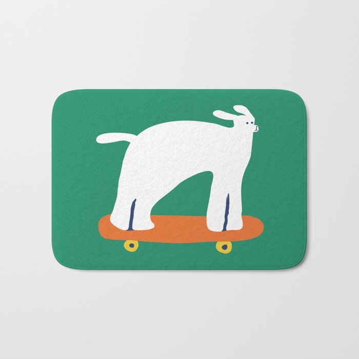 Poodle dog on skateboard Bath Mat Gallery Image 1