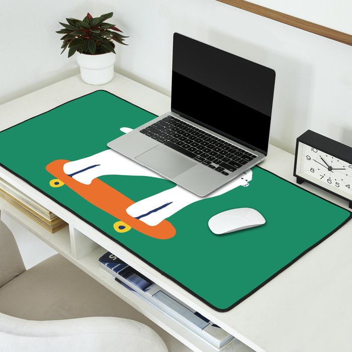Poodle dog on skateboard Desk Mat Gallery Image 2