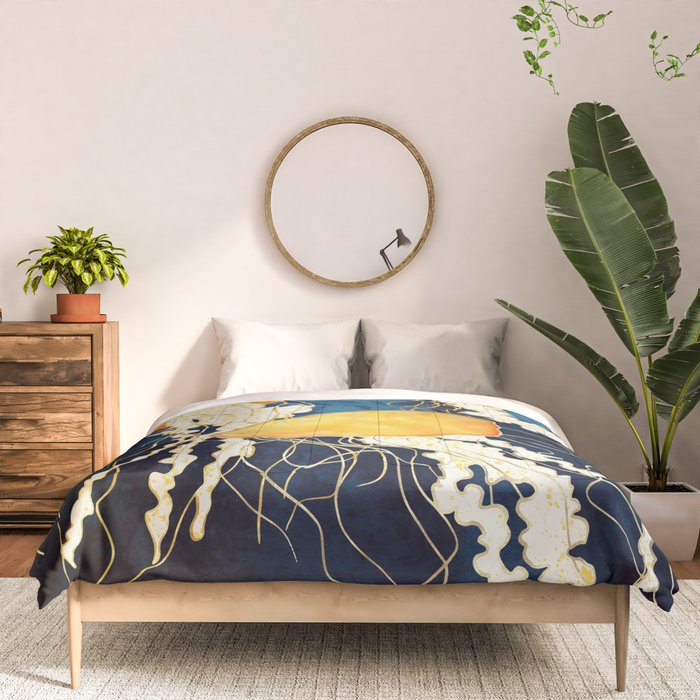 Yellow Metallic Jellyfish Comforter Gallery Image 3