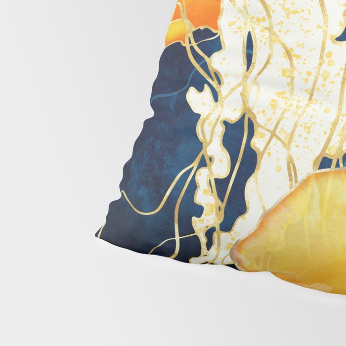 Yellow Metallic Jellyfish Pillow Sham Gallery Image 4