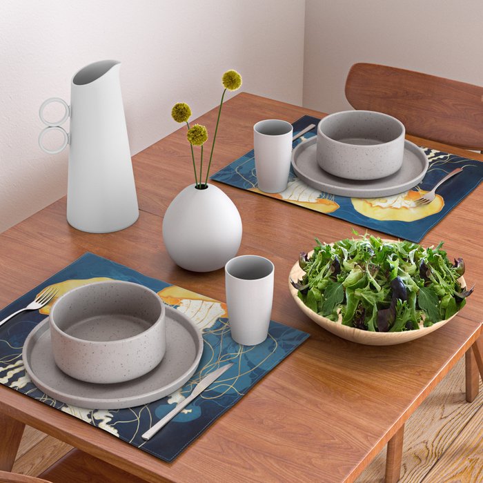 Yellow Metallic Jellyfish Placemat Gallery Image 2