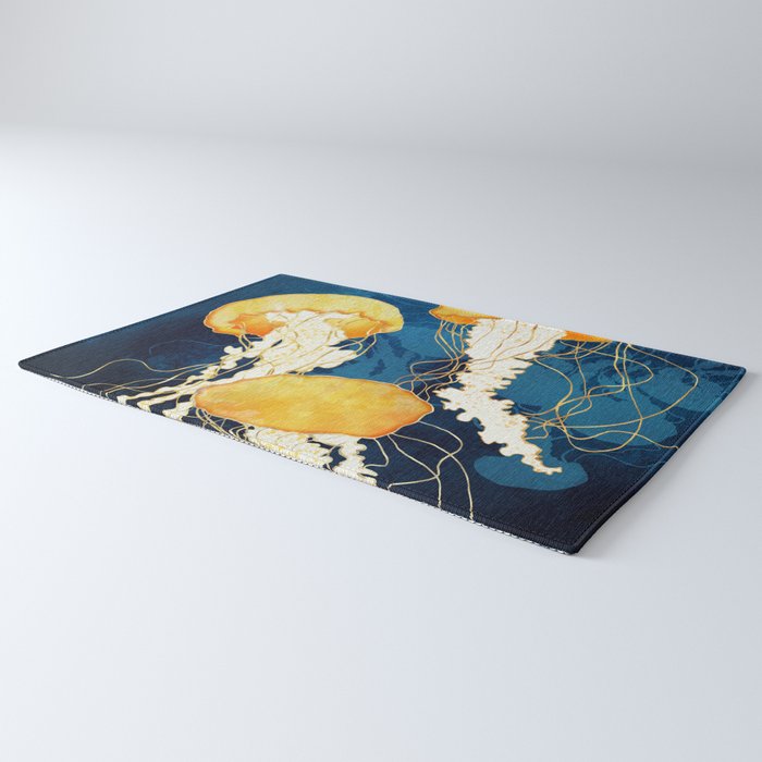 Yellow Metallic Jellyfish Rug Gallery Image 3