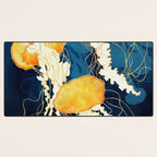 Yellow Metallic Jellyfish Desk Mat Gallery Image 3