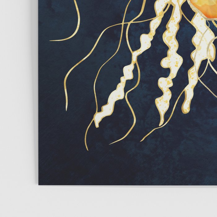 Yellow Metallic Jellyfish Poster Gallery Image 3