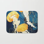 Yellow Metallic Jellyfish Bath Mat Gallery Image 1
